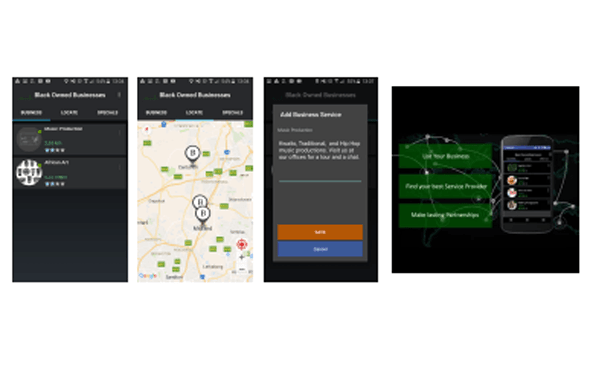 Archived Imamedia app screens showing a map and local business listings